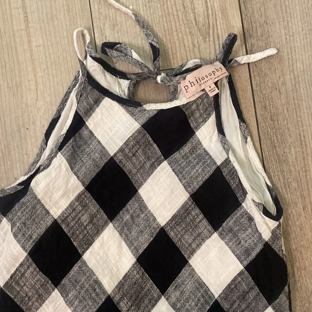Philosophy Black and White Checkered Dress, Size  4 - Picture 2 of 8